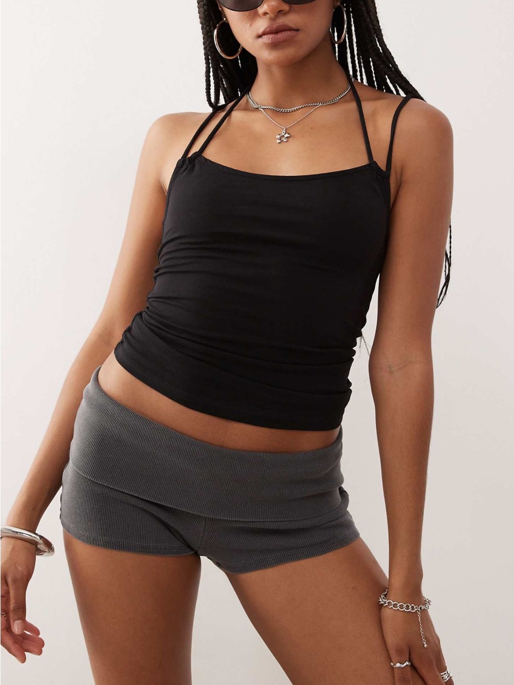 Weekday Black Double-Strap Cami Tank